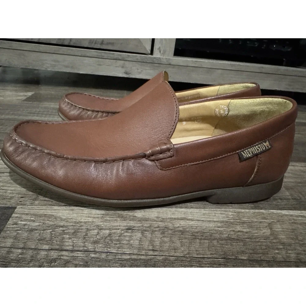 Mephisto Cool-Air Men's Size 9 Brown Venetian Plain‎ Front Loafers